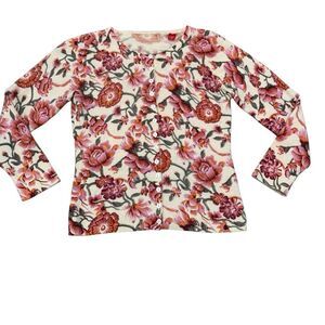 Cashmere Floral Button Up Cardigan Estimated Size XS/S Grannycore Grandmacore
